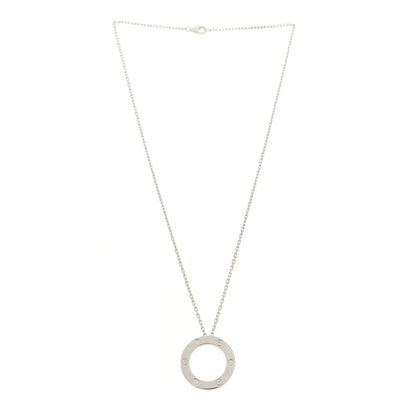 Cartier 18K White Gold 3 Diamonds LOVE Pendant Necklace 3 of 7