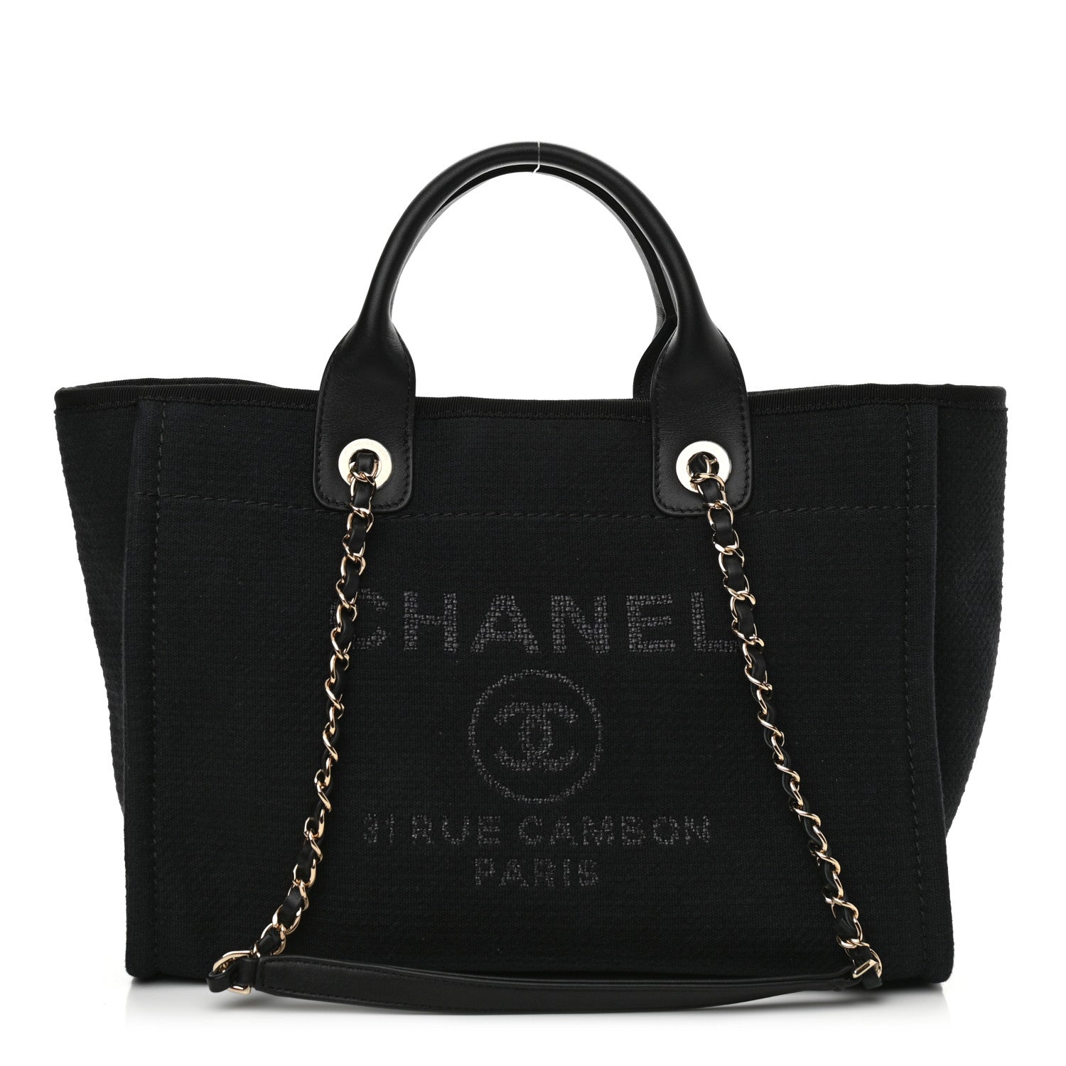Chanel Mixed Fibers Small Deauville Tote Black 3 of 11