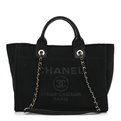 Chanel Mixed Fibers Small Deauville Tote Black 3 of 11