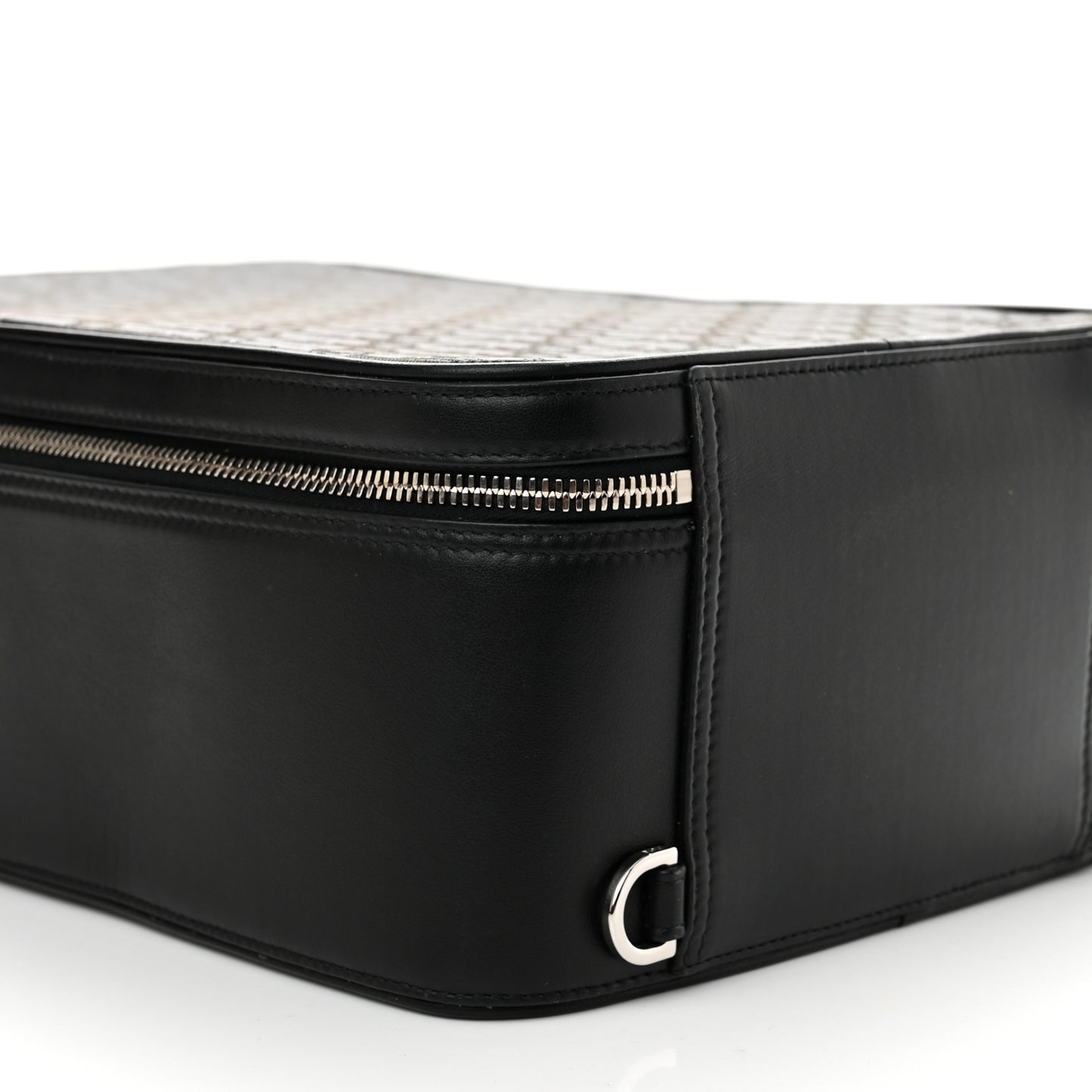 Calfskin Oblique Galaxy Perforated Marsupio World Tour Pelle Sling Black White