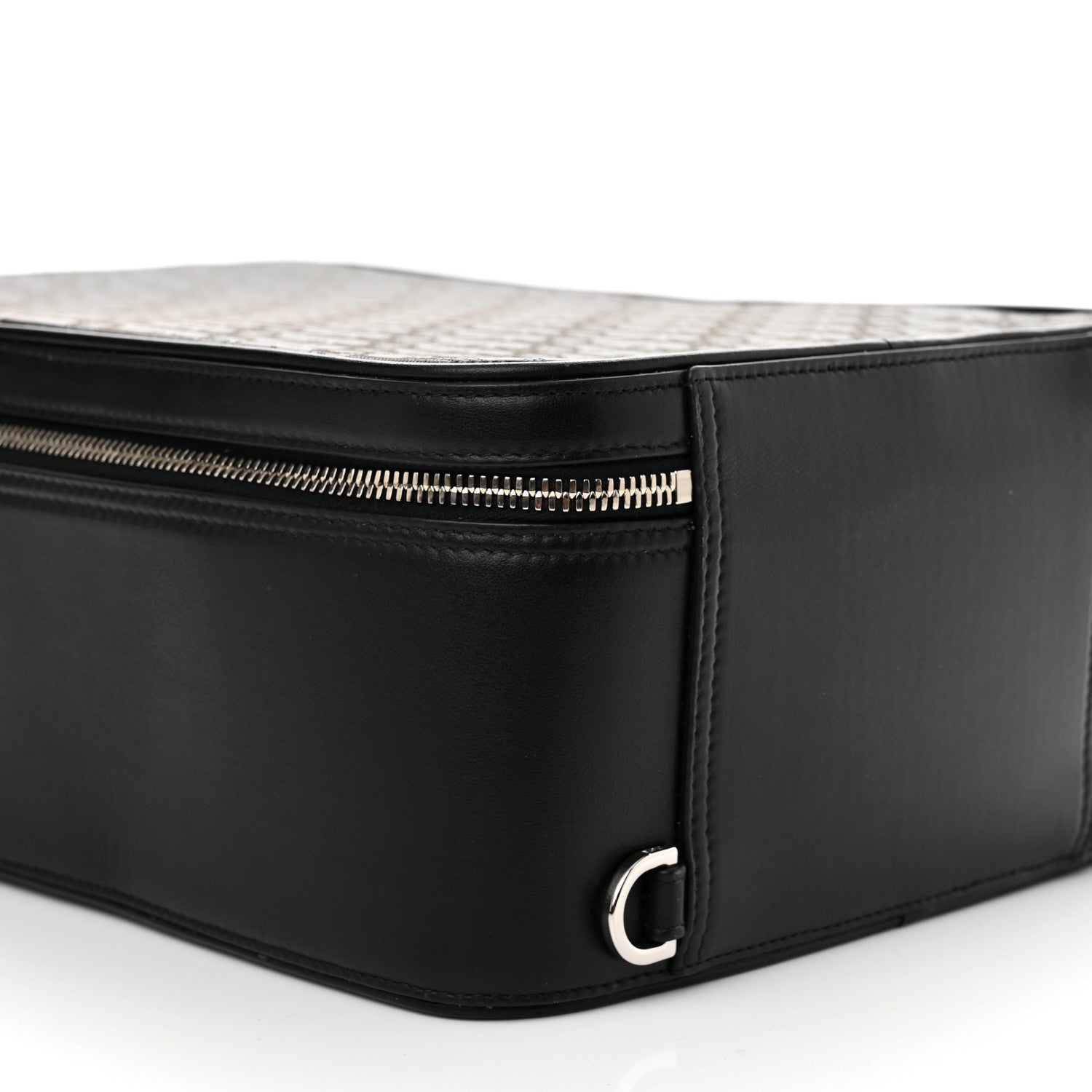 Christian Dior Calfskin Oblique Galaxy Perforated Marsupio World Tour Pelle Sling Black White 9 of 10