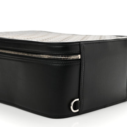 Christian Dior Calfskin Oblique Galaxy Perforated Marsupio World Tour Pelle Sling Black White 9 of 10