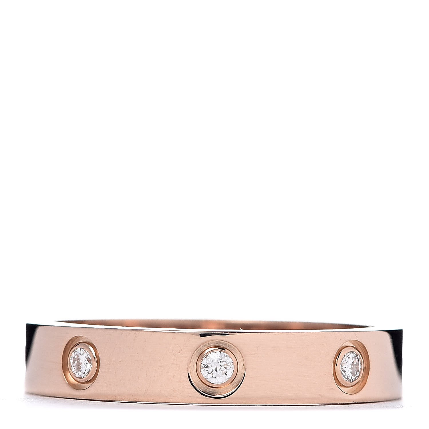 Cartier 18K Pink Gold 8 Diamond 4mm LOVE Wedding Band Ring 57 8 3 of 5