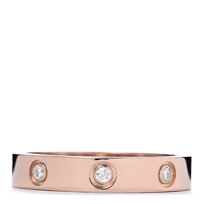 Cartier 18K Pink Gold 8 Diamond 4mm LOVE Wedding Band Ring 57 8 3 of 5