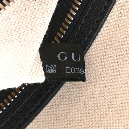 Gucci GG Supreme Monogram Textured Dollar Calfskin Web Small Ophidia Half Moon Hobo Beige Blue 8 of 11