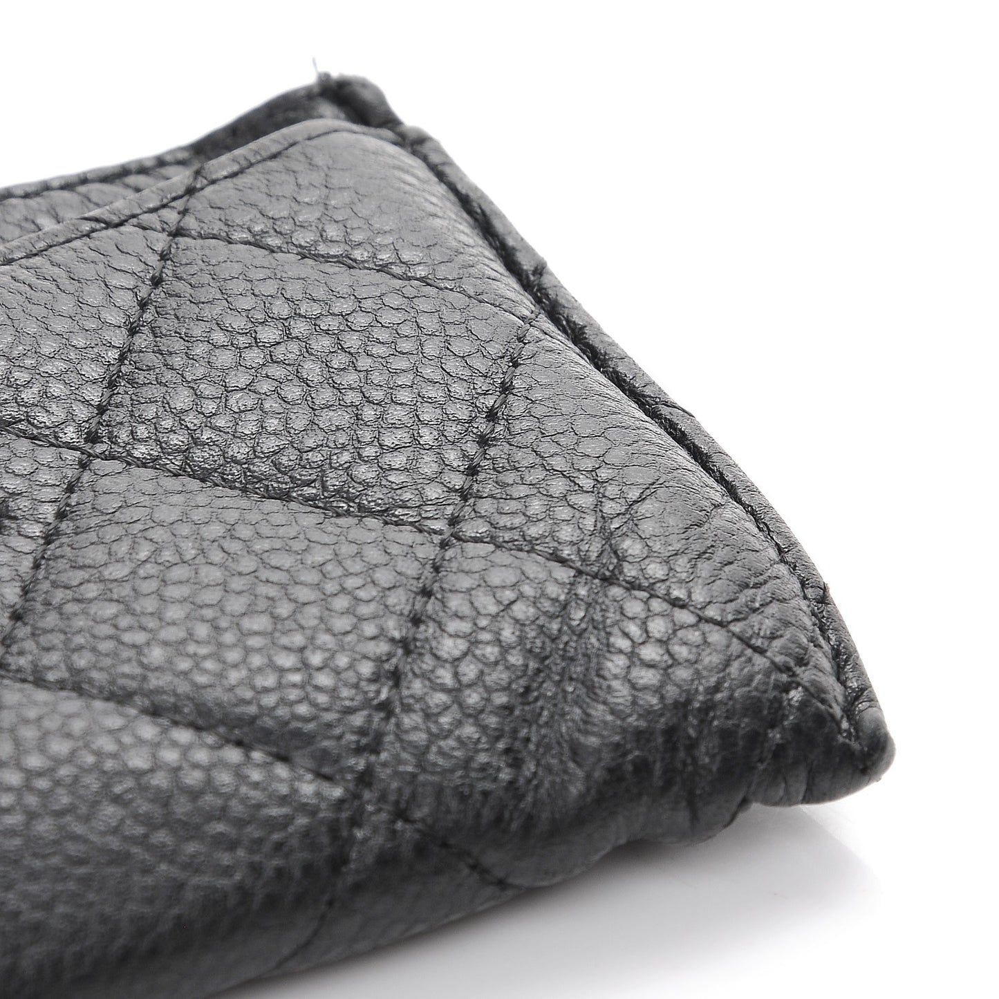 Caviar Quilted Card Holder Black