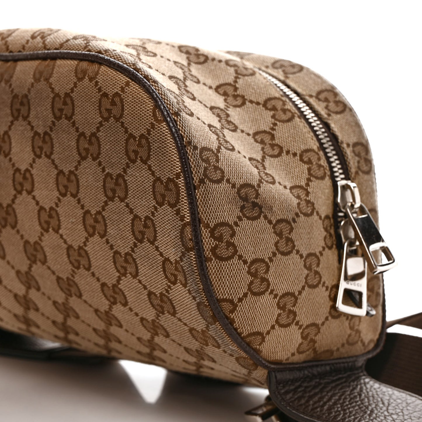 Monogram Dollar Calfskin Waist Pouch Beige Ebony Testa di Moro Marrone Scuro