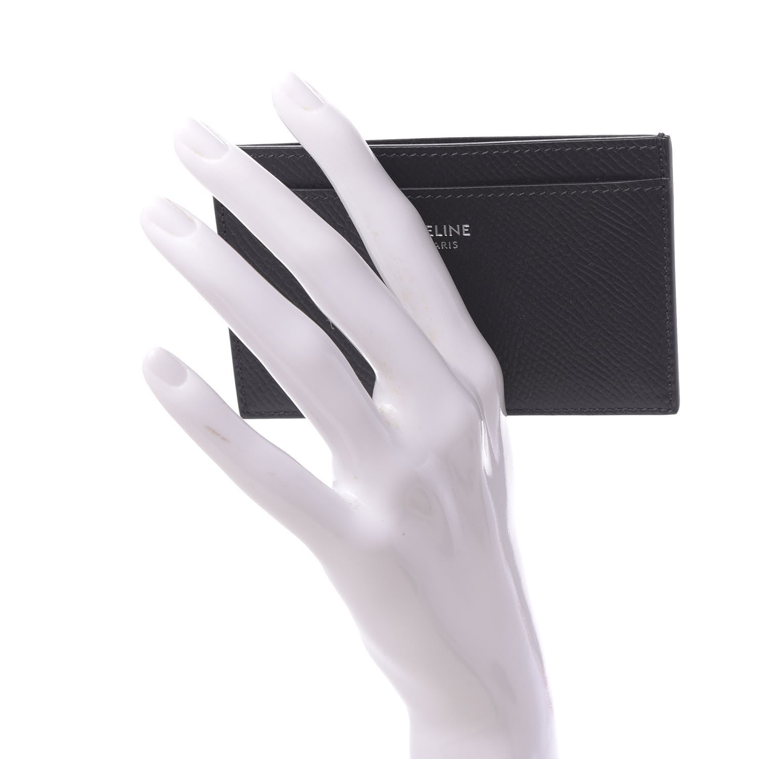 Celine Grained Calfskin Card Holder Black 2 of 7