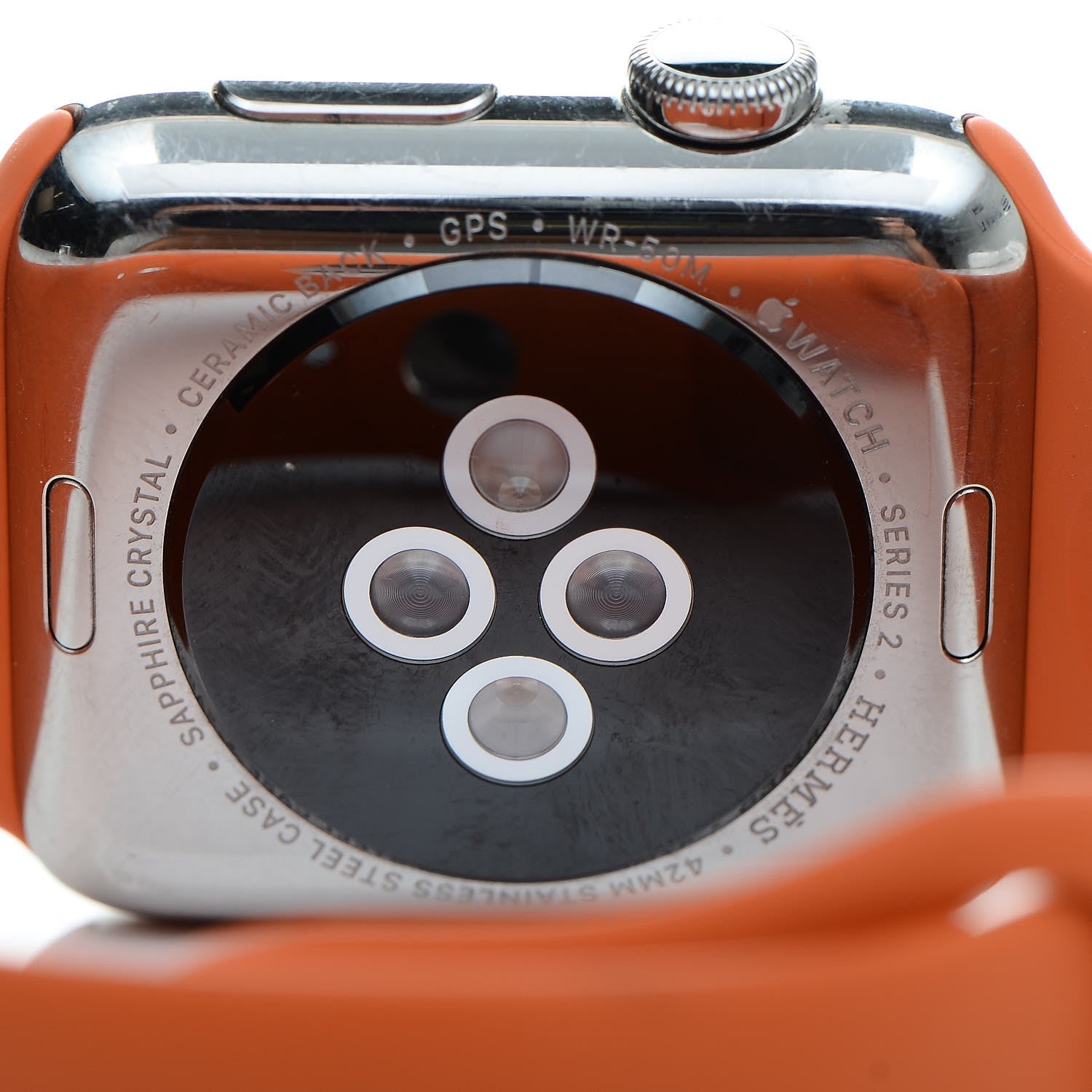 Hermes Silicone 42mm Series 2 Apple Watch Single Tour Orange 5 of 7