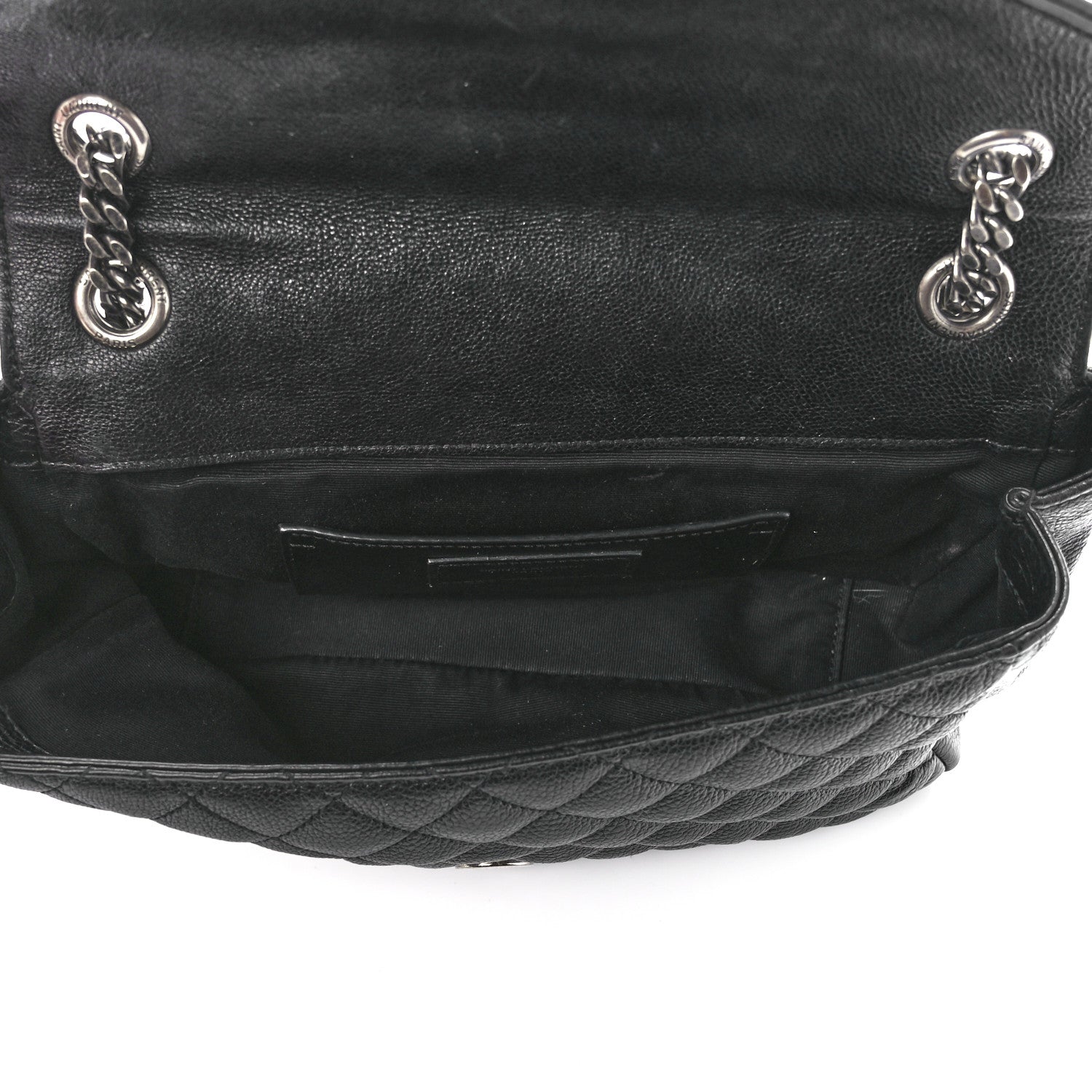 Saint Laurent Sheepskin Tri-Quilt Monogram Medium College Bag Black 5 of 12