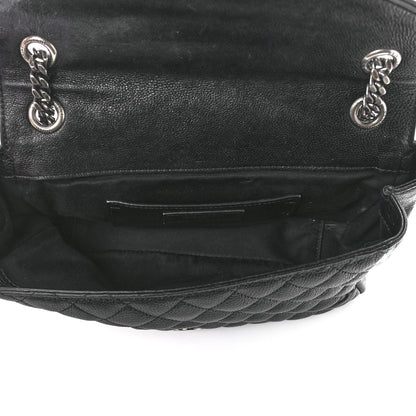 Saint Laurent Sheepskin Tri-Quilt Monogram Medium College Bag Black 5 of 12
