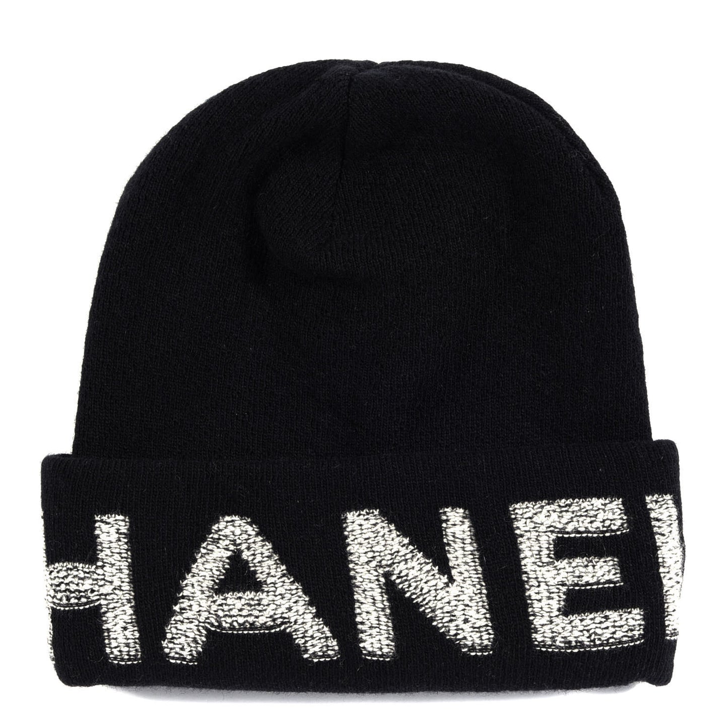 Cashmere Logo Beanie Hat Black Light Grey