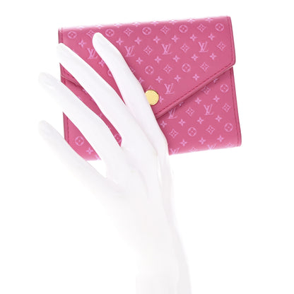 Louis Vuitton Calfskin Nanogram Embossed Victorine Wallet Rose 2 of 6