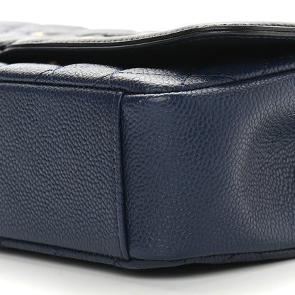 Chanel Caviar Quilted Medium CC Filigree Flap Navy Black 9 of 9