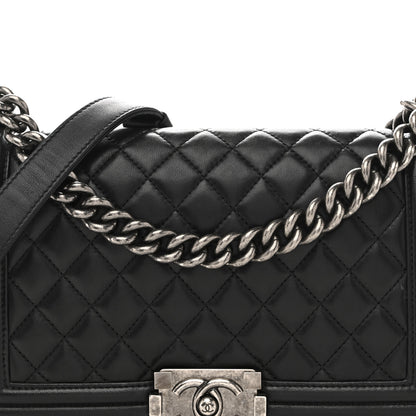 Chanel Lambskin Quilted Medium Boy Flap Black 8 of 13