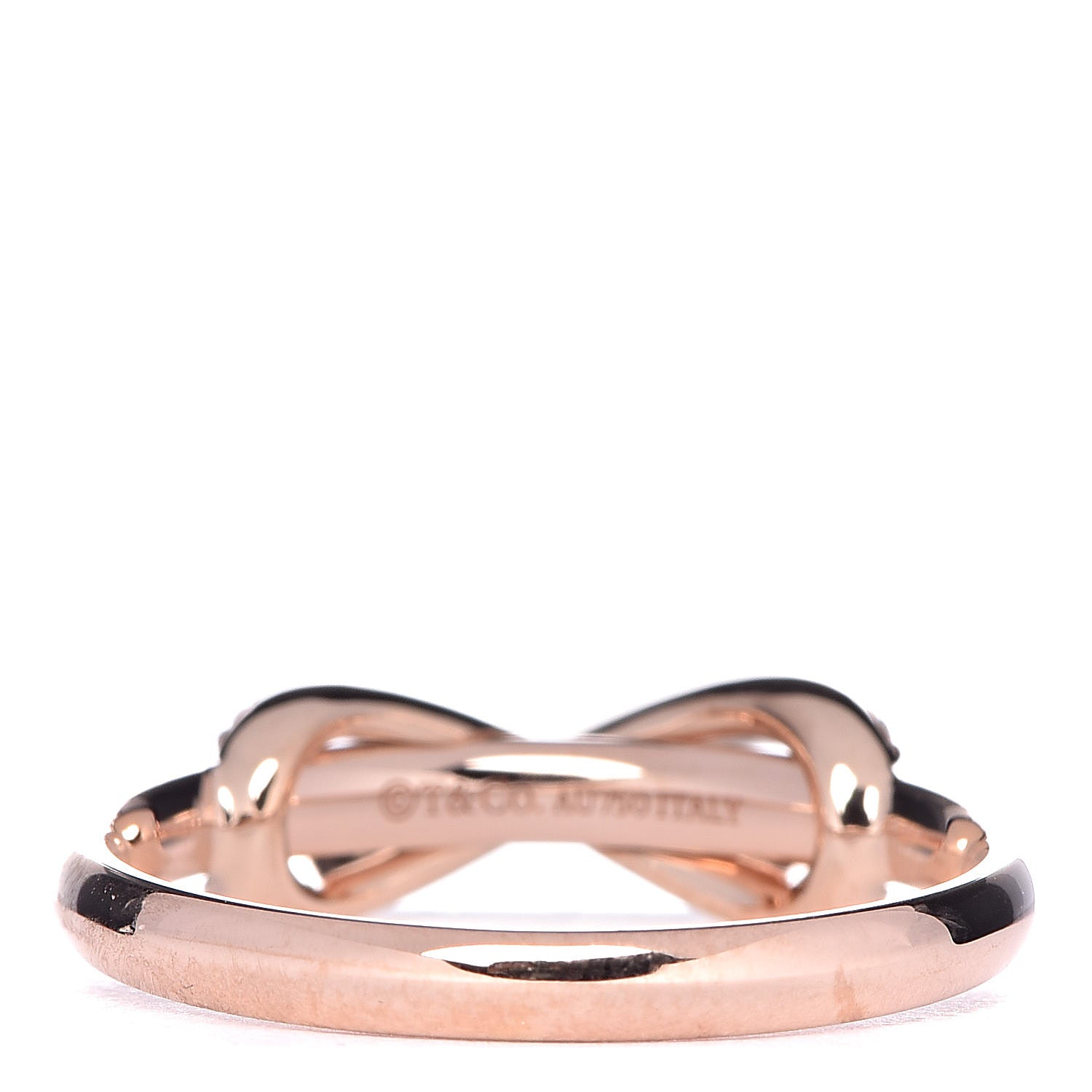 Tiffany 18K Rose Gold Diamond Infinity Ring 54 6.75 3 of 4