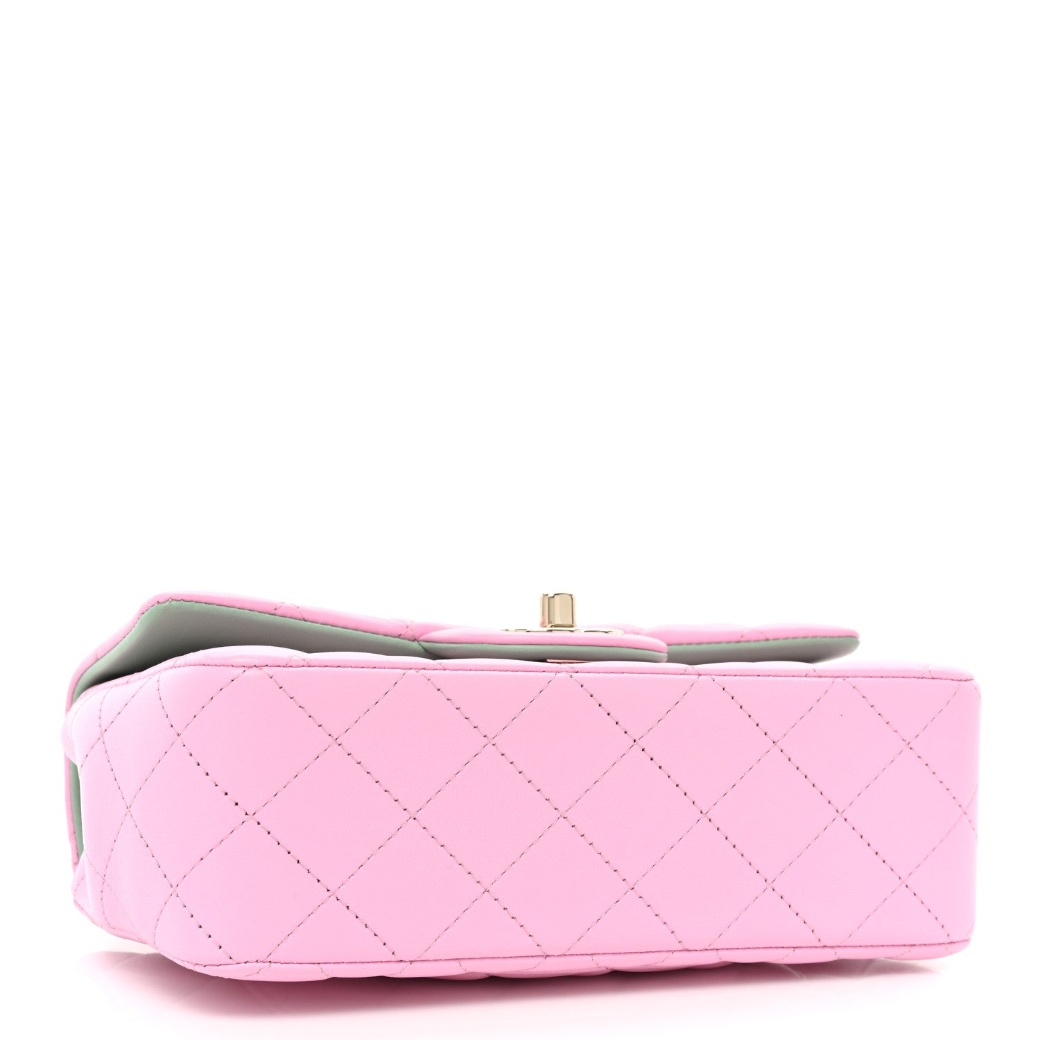 Chanel Lambskin Quilted Mini Top Handle Rectangular Flap Lilac Light Green 5 of 10