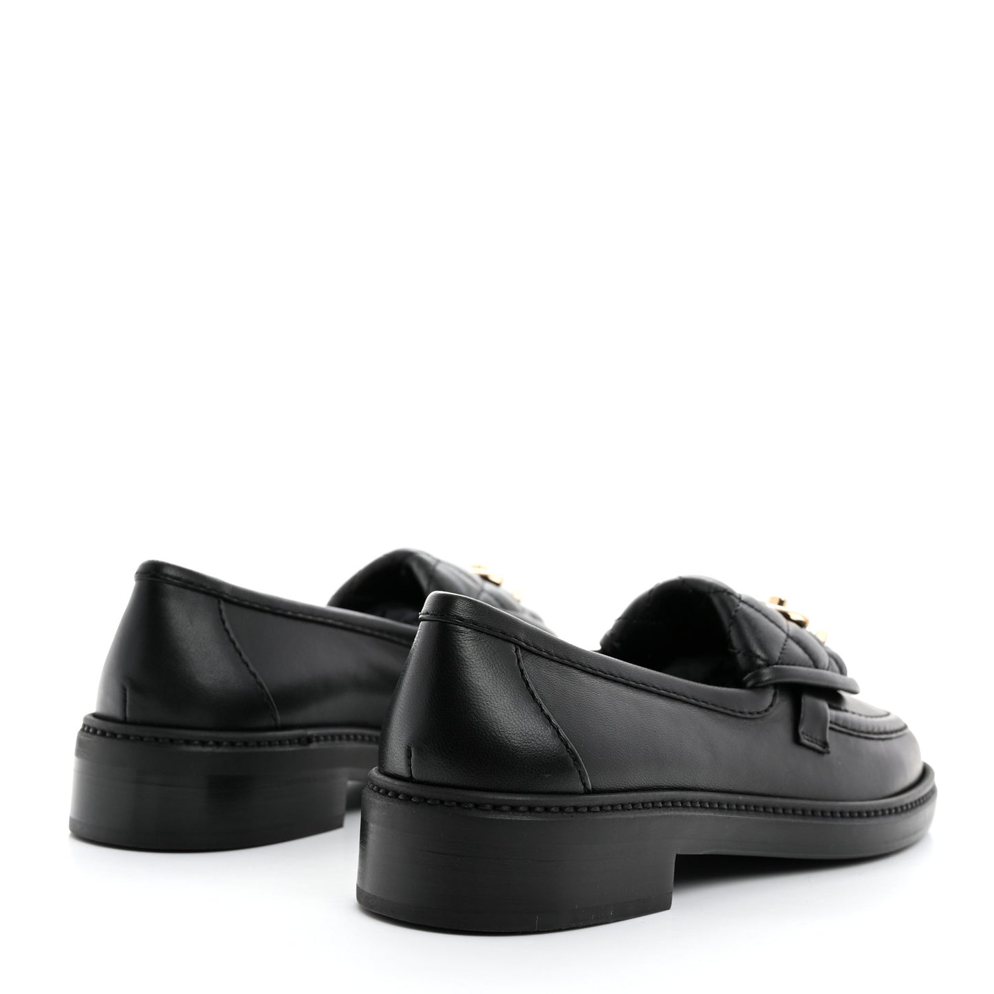 Lambskin Quilted CC Turnlock Loafers 36 Black