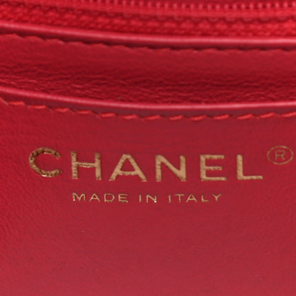 Chanel Lambskin Chevron Quilted Mini Rectangular Flap Dark Pink 5 of 14
