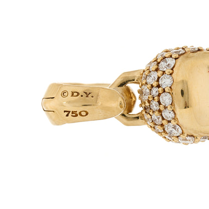 David Yurman 18K Yellow Gold Diamond Skull Amulet Pendant 4 of 5