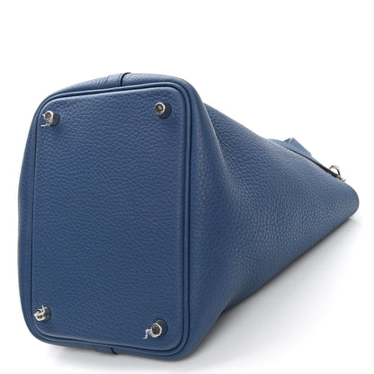 Hermes Taurillon Clemence Picotin Lock 18 PM Bleu Agate 9 of 9