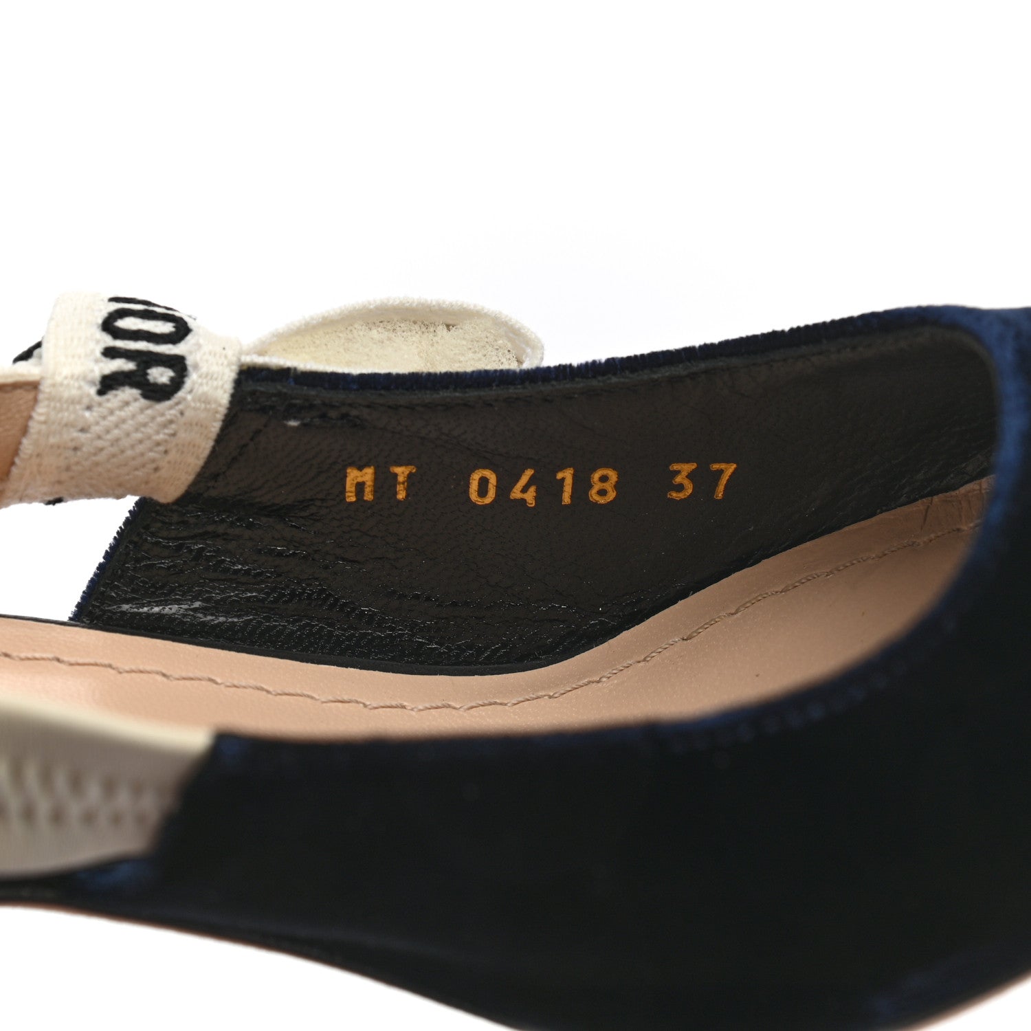 Christian Dior Velvet Ribbon J'Adoir Slingback 65mm Pumps 37 Deep Blue 8 of 8