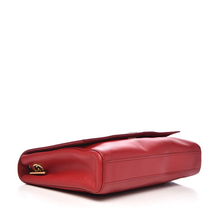 Saint Laurent Smooth Calfskin Suede Medium Reversible Monogram Kate Satchel New Red 4 of 11