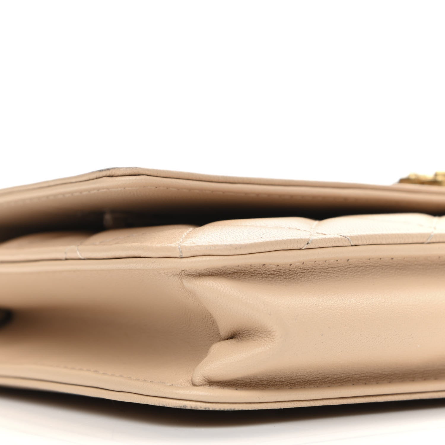 Chanel Lambskin Quilted Boy Wallet On Chain WOC Beige 10 of 14