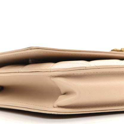 Chanel Lambskin Quilted Boy Wallet On Chain WOC Beige 10 of 14