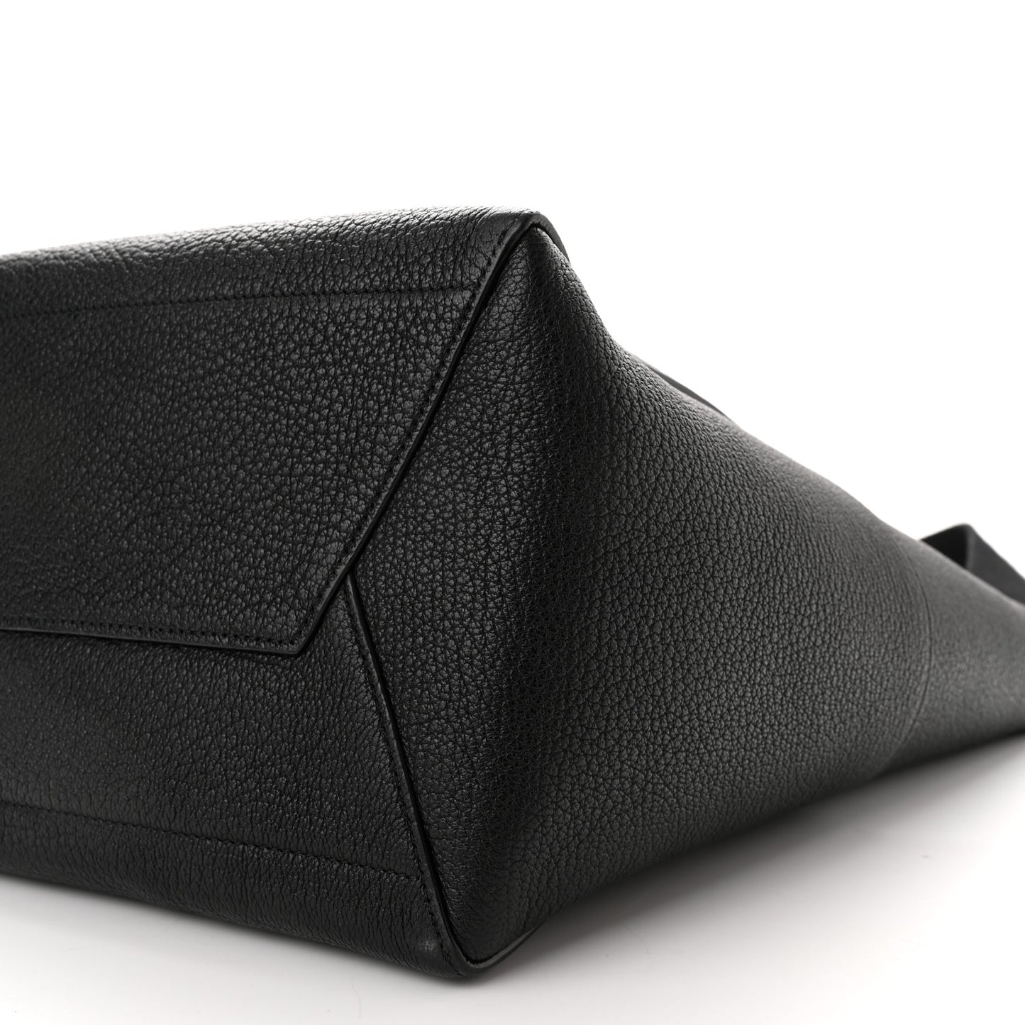 Soft Grained Calfskin Sangle Bucket Bag Black