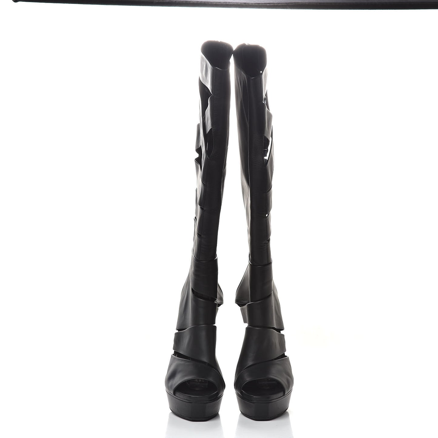 Calfskin Helena Tall Cutout Boots 41 Black