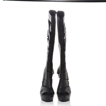 Gucci Calfskin Helena Tall Cutout Boots 41 Black 3 of 9