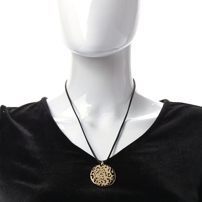 Cartier 18K Yellow Gold Enamel Tsavorite Panthere De Cartier Pendant Cord Necklace 2 of 5