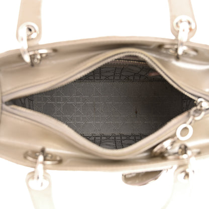 Christian Dior Pearlized Patent Cannage Medium Lady Dior Grey 5 of 12