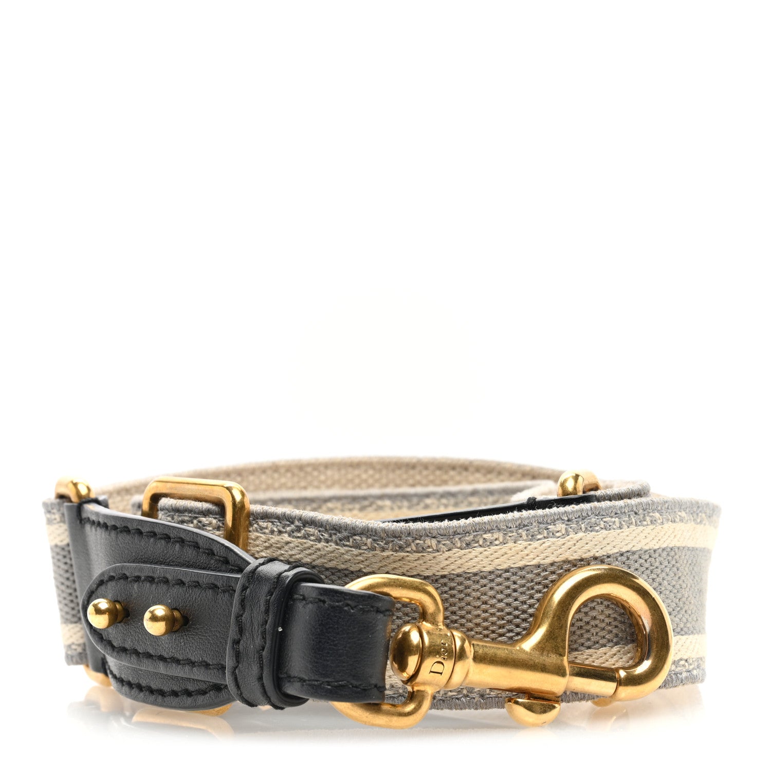 Christian Dior Canvas Embroidered Shoulder Strap Grey 1 of 4