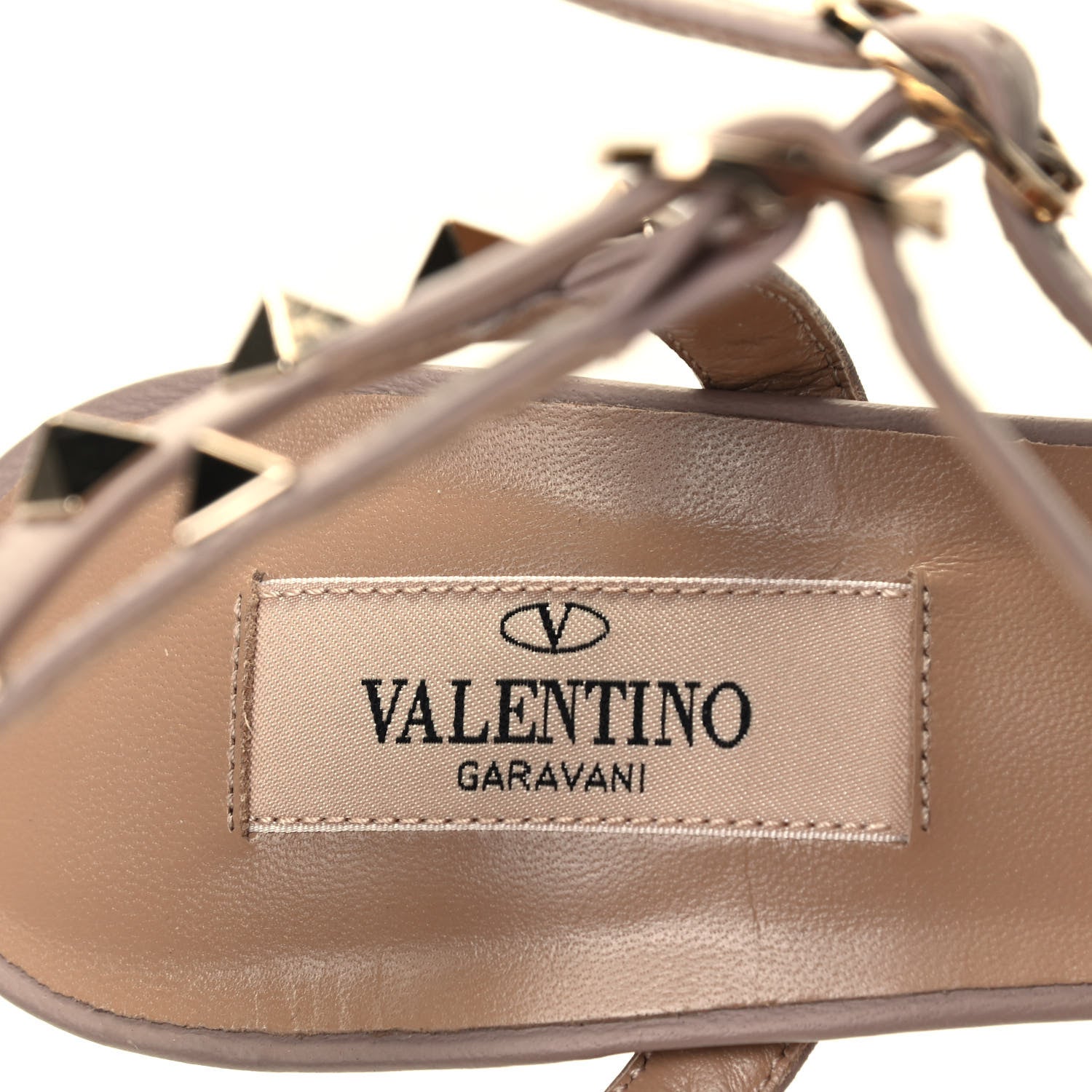 Valentino Garavani Patent Nappa Rockstud Ankle Strap 65mm Pumps 38 Poudre 6 of 7