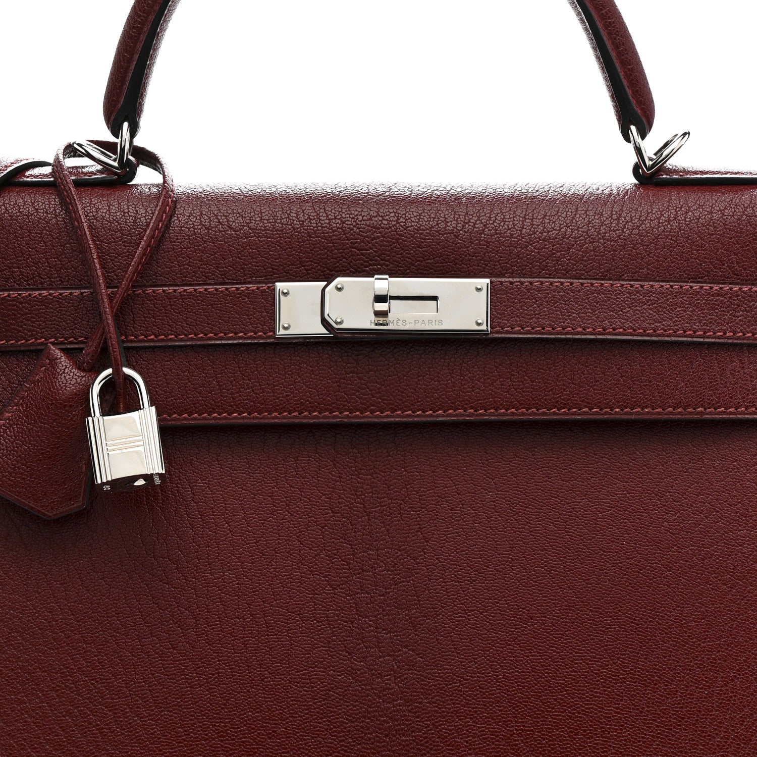 Hermes Chevre De Coromandel Kelly Sellier 32 Rouge H 8 of 17