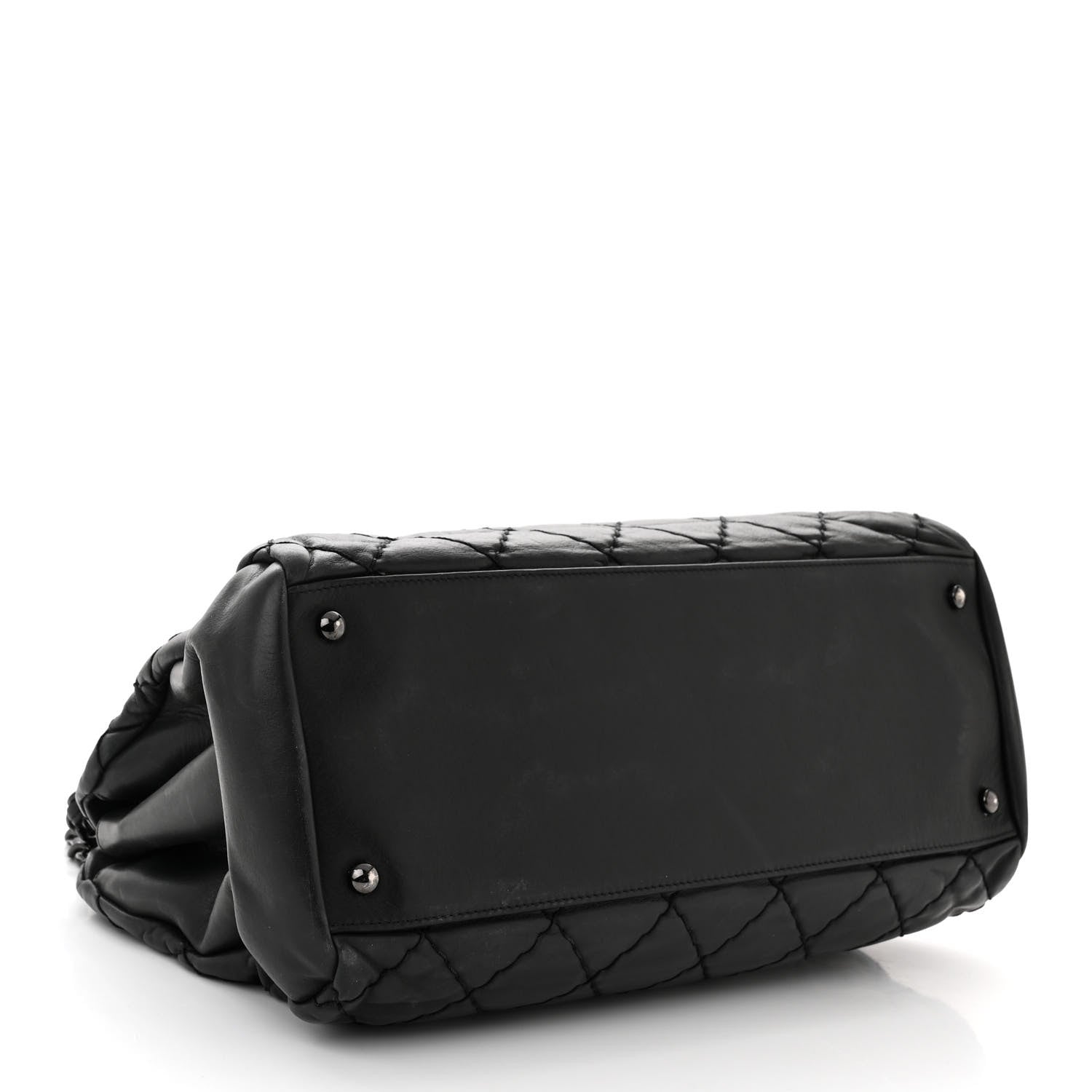 Chanel Iridescent Calfskin Large Just Mademoiselle Bowling Bag Black 4 of 13