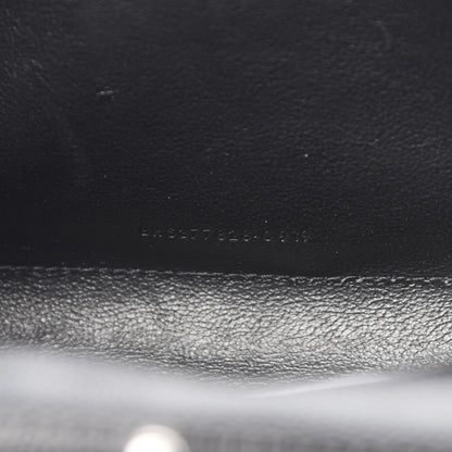Saint Laurent Grain De Poudre Matelasse Chevron Monogram Chain Wallet Black 7 of 12