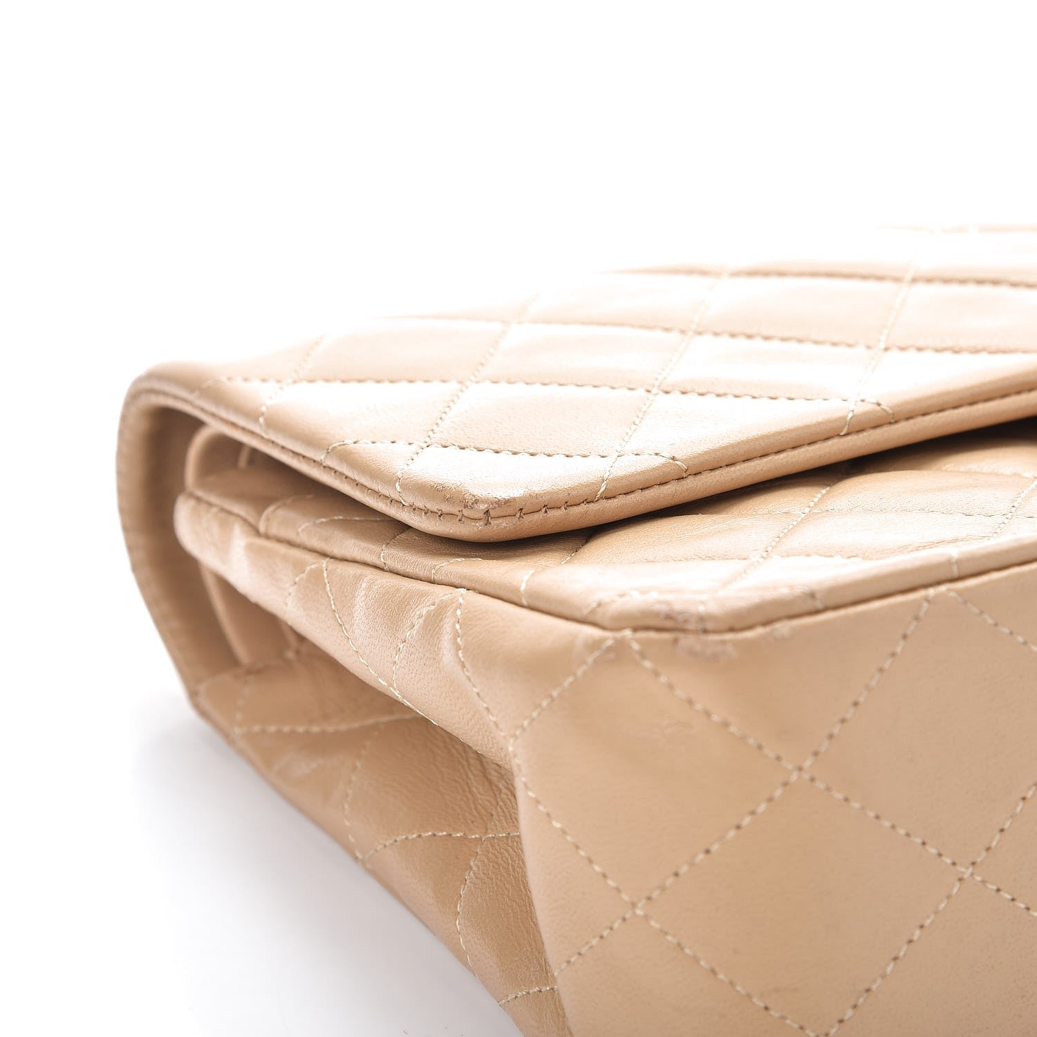 Chanel Lambskin Quilted Medium Double Flap Beige 11 of 16
