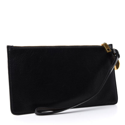 Givenchy Calfskin GV3 Wristlet Zip Card Holder Black Grey 3 of 6