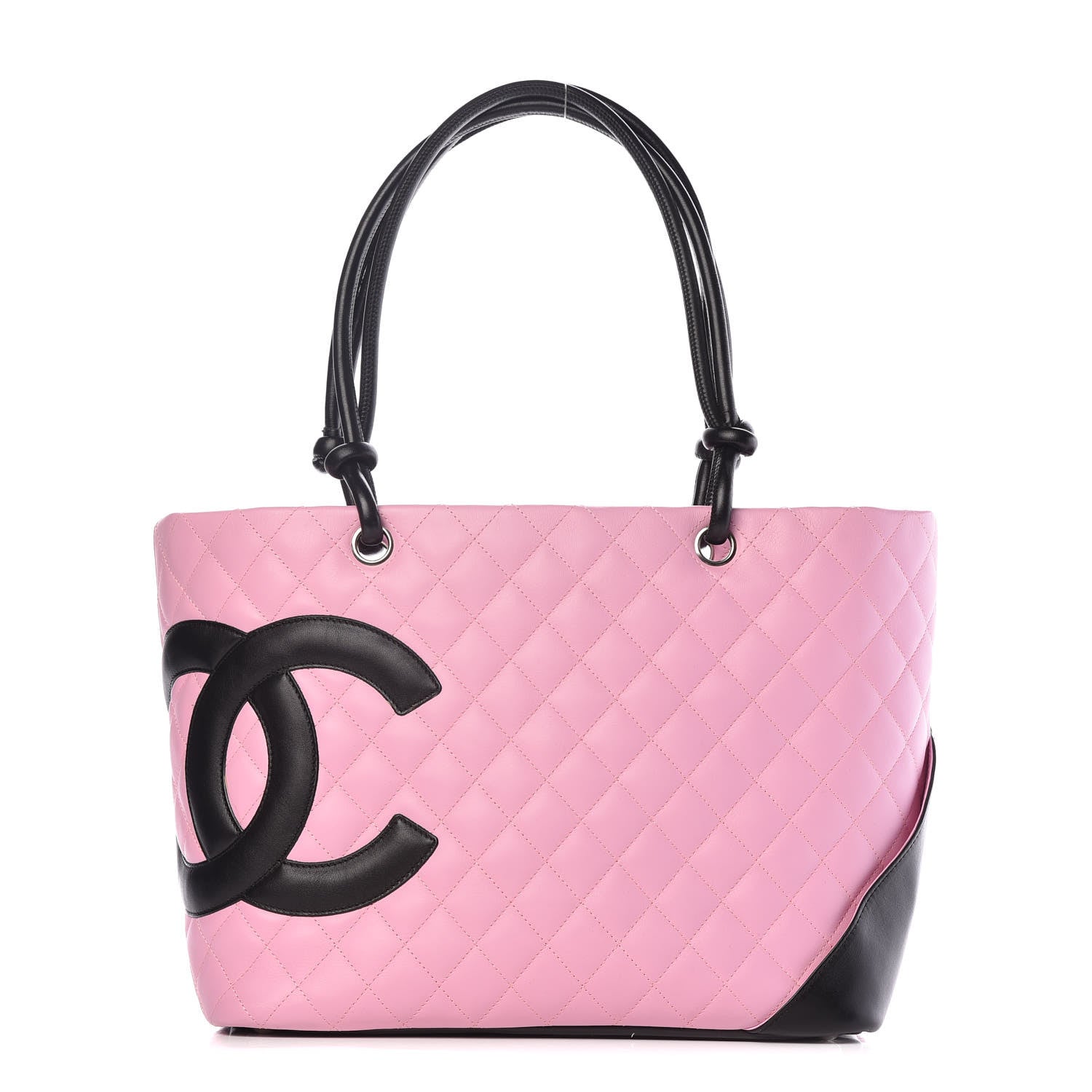 Chanel Calfskin Quilted Large Cambon Tote Pink Black 1 of 10