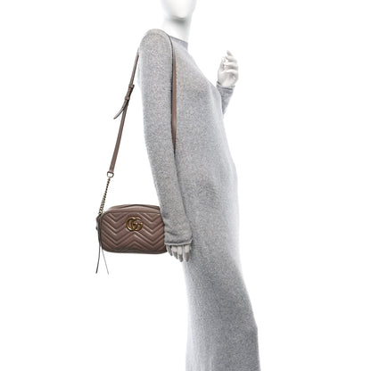 Gucci Calfskin Matelasse Small GG Marmont Chain Shoulder Bag Porcelain Rose 2 of 10