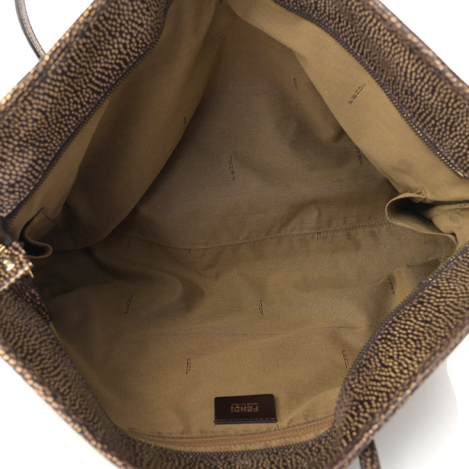Fendi Zucca Vitello Medium Roll Tote Tobacco Oro Moro 5 of 12