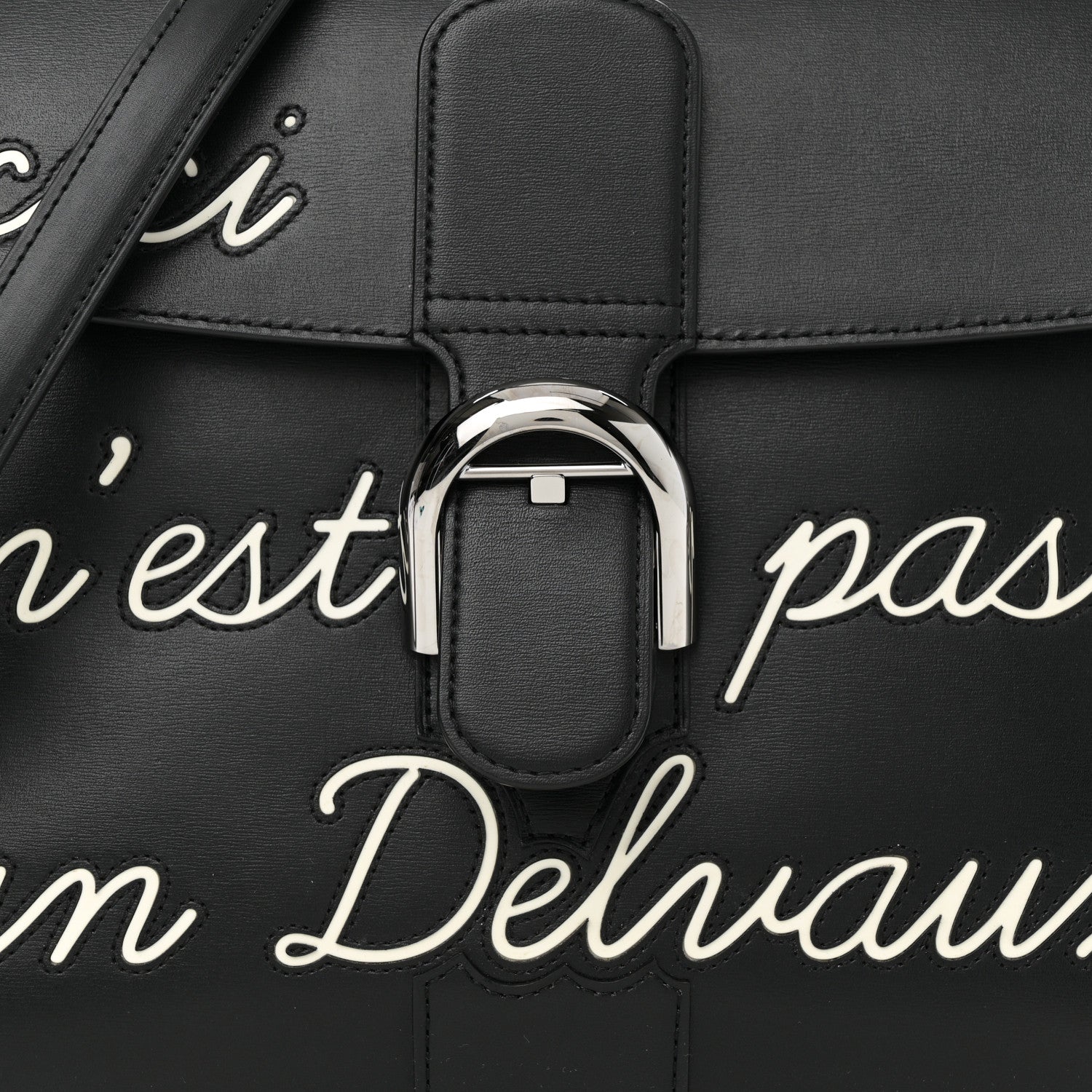 Delvaux Calfskin MM L'Humour Brillant Satchel Black 9 of 11