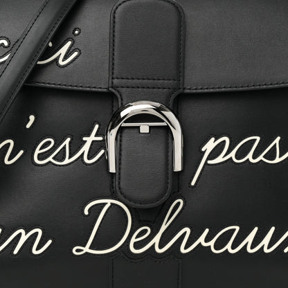 Delvaux Calfskin MM L'Humour Brillant Satchel Black 9 of 11