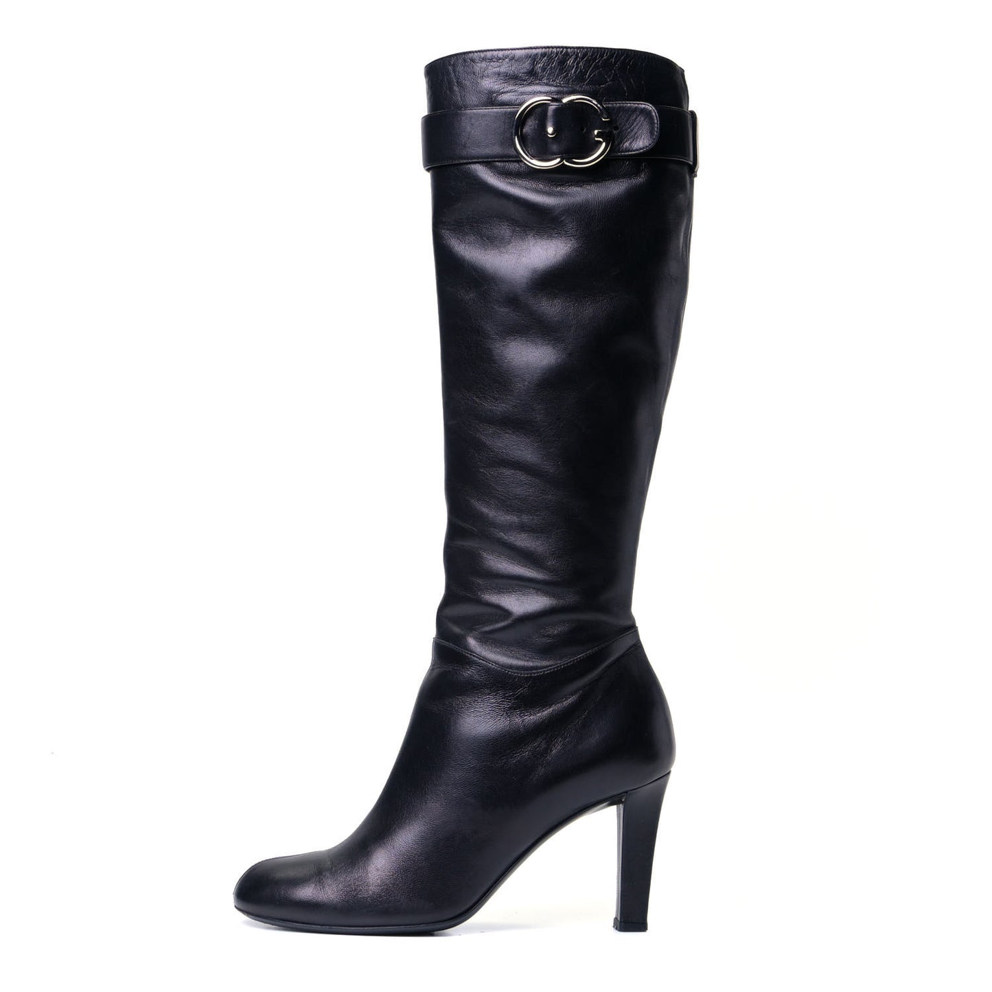 Calfskin Interlocking G Sachalin Riding Boots 37 Black
