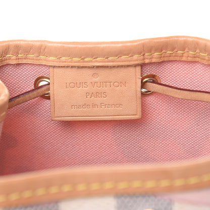 Louis Vuitton Damier Azur Tahitienne Nano Noe Rose Ballerine 6 of 11