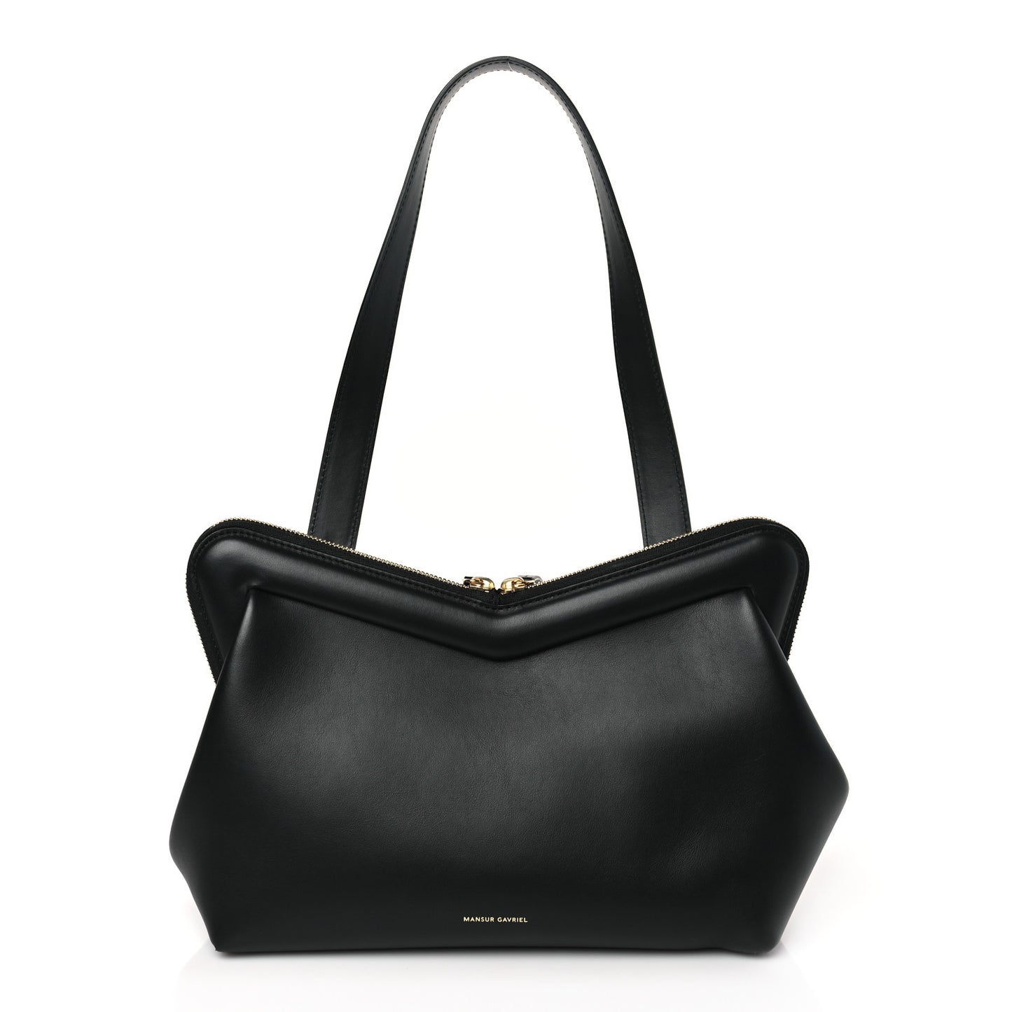 Smooth Calfskin M Frame Bag Black Flamma