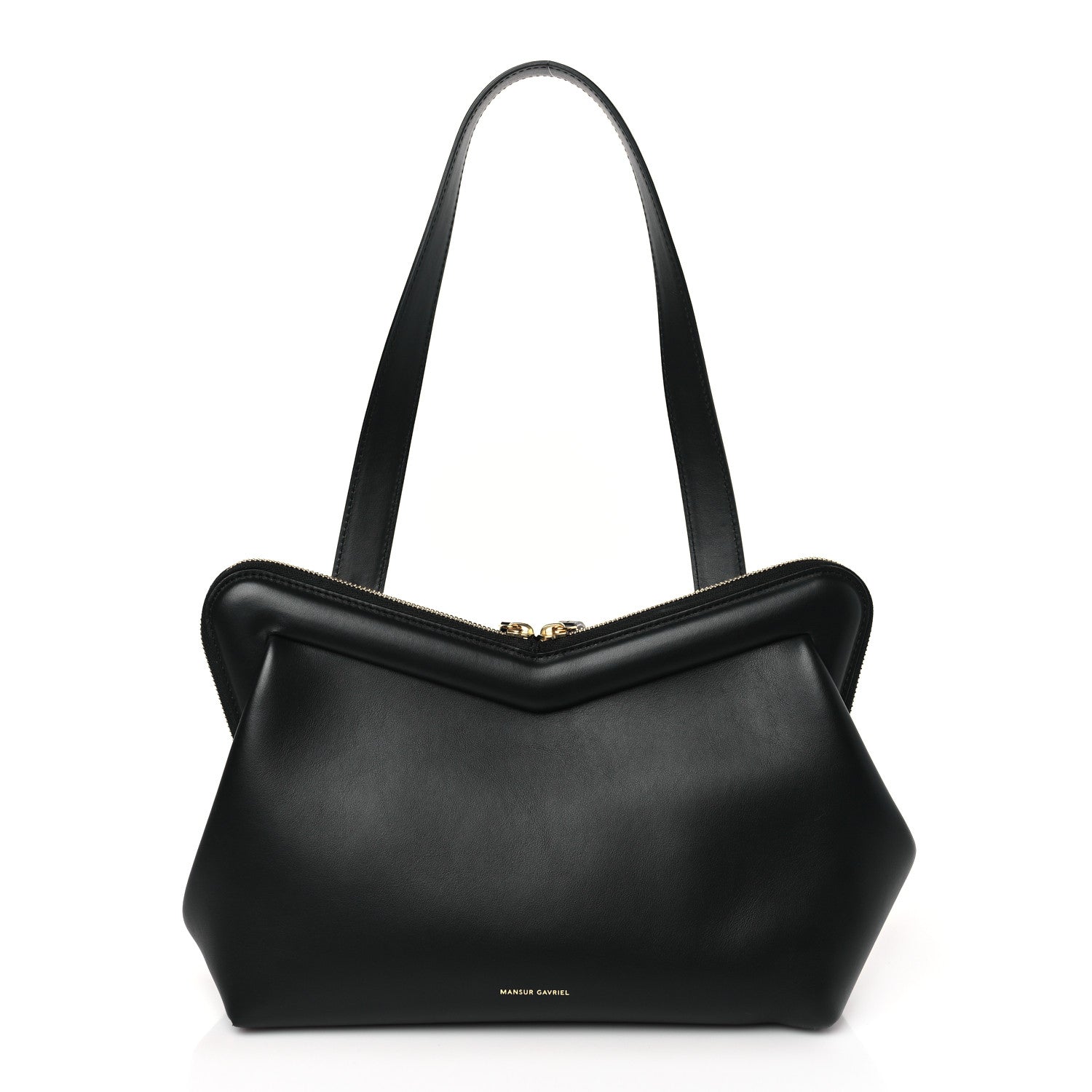 Mansur Gavriel Smooth Calfskin M Frame Bag Black Flamma 1 of 9